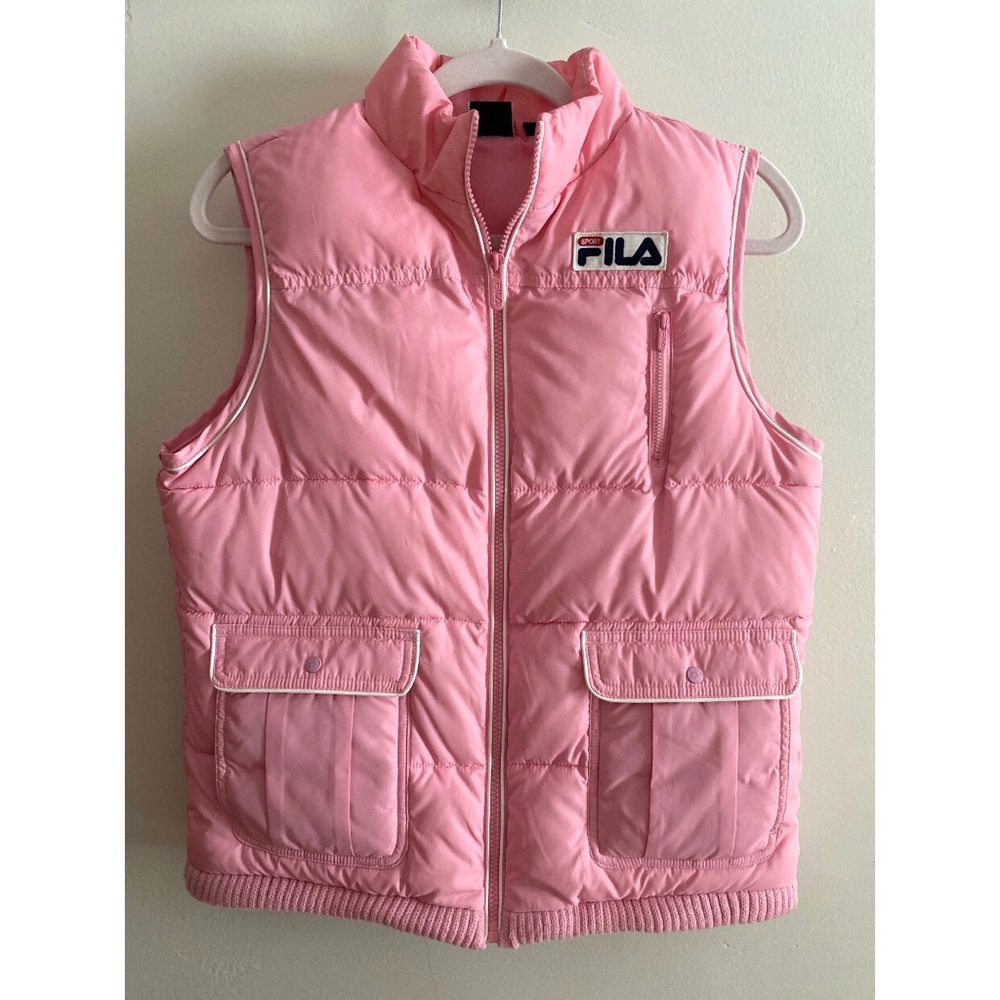 FILA Pink Puffer Vest! Size medium, true to size! In perfect condition!